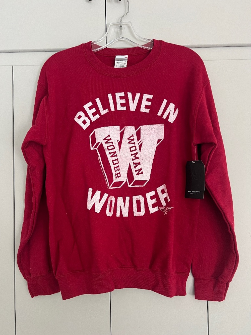 NWT Junk Food Clothing Believe in Wonder - Wonder Woman Red Sweatshirt XS
